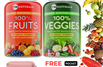 TM Naturals 180 Capsules  Daily Energy Boost Gluten Free, Fruit  & Veggies