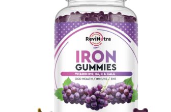 ReviNutra Iron Gummies – with Calcium, Zinc, Folate and Vitamin B12, C, B6 fo