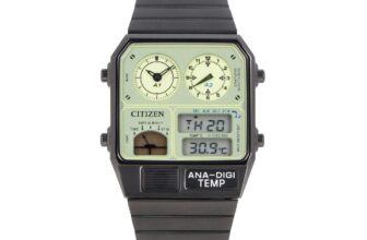 CITIZEN  JG2147-85X RECORD LABEL ANA-DIGI TEMP Quartz Analog Green