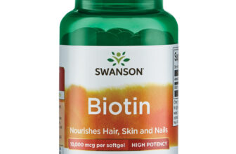 Swanson Premium Super Strength Biotin Softgels, 10,000 Mcg, 60 Count