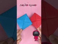 Squid Game Ddakji flip toy origami 🟥🟦#squidgame #shorts