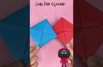 Squid Game Ddakji flip toy origami 🟥🟦#squidgame #shorts