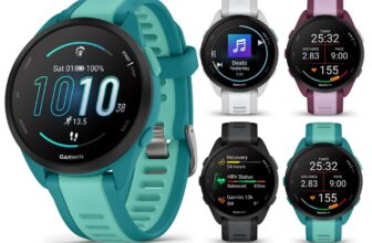 Garmin Forerunner 165/165 Music GPS Running Smartwatch, AMOLED Display, Training