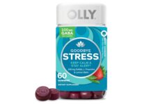 OLLY Goodbye Stress Gummy, GABA, L-Theanine, Lemon Balm, Stress Relief, 60 count