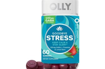 OLLY Goodbye Stress Gummy, GABA, L-Theanine, Lemon Balm, Stress Relief, 60 count