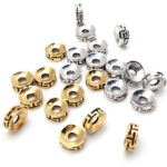 30pcs 7x3mm Gold Silver Color Loose Metal Beads Zinc Alloy Rondelle Spacer Beads For DIY Jewelry Making Bracelet Findings