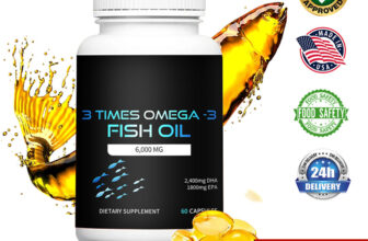 Omega 3 Fish Oil Capsules 3x Strength 6000mg,EPA & DHA, Highest Potency 60 Caps