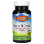 Solar D Gems® , Vitamin D3 + Omega-3s, Natural Lemon, 120 Soft Gels