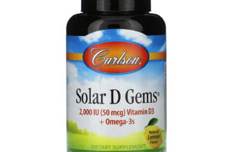 Solar D Gems® , Vitamin D3 + Omega-3s, Natural Lemon, 120 Soft Gels