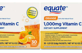 30 Equate Vitamin C Orange Powdered Immune Support 1000mg Exp1/25 2 Pack