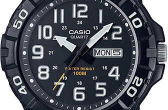 Casio MRW210HB-1BV, Men’s Black Nylon Band, Oversized, 100 Meter, Day/Date, NEW