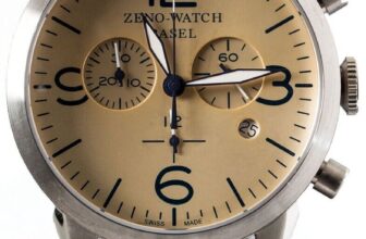 ZENO Watch BASEL Vintage Line 4773 Brown Leather Strap Beige Dial Men’s Watch