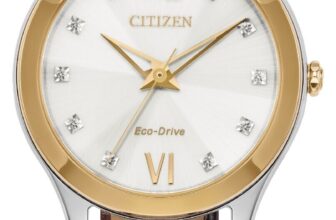 Citizen Eco Drive Women’s Diamond Accents Brown Gold Watch 29MM EM1018-24A
