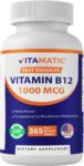 Vitamatic Vitamin B12 1000 mcg Fast Dissolve 365 Tablets – Berry Flavor – Suppor