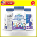 Premium Nattokinase 4000 FU Serrapeptase 120000 SPU Lumbrokinase 120mg with T.