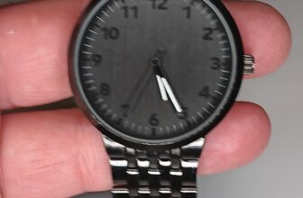 men’s 38mm black on white watch luminous hands