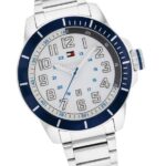 Tommy Hilfiger 1791073 48 MM White-dial Stainless-Steel Date Watch
