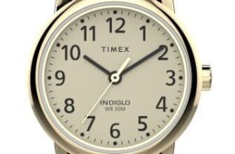 Timex TW2V75400, Women’s Easy Reader, Brown Leather Watch, Cream Dial, Indiglo