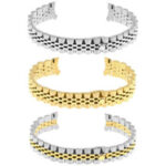 Watch Accessories 13mm Jubilee 316L Stainless Steel Curved End Strap Bracelet For Ladies Rolex Watch