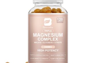1-3Pack Triple Magnesium Complex, 300Mg of Magnesium Glycinate 120 Capsules