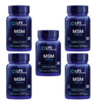5 PACK Life Extension MSM 1000 mg for Joint Knee Muscle Health Support 100 Caps