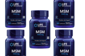 5 PACK Life Extension MSM 1000 mg for Joint Knee Muscle Health Support 100 Caps