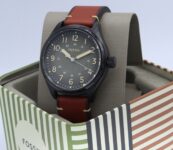 NEW AUTHENTIC FOSSIL EASTON BLACK GREEN BROWN LEATHER MEN’S BQ2796 WATCH