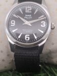 Beautiful Mens HMT Pilot Parashock Mechanical Wind 17J Watch Black Dial