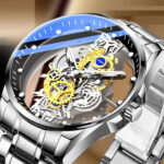 Luxury Men’s Automatic Quartz Stainless Steel Watch Business Hollow Skeleton USA