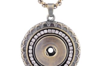 Vocheng Snap Button Bronze Pendant Necklace Inlaid Crystal 18mm Interchangeable Jewelry NN-474