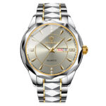 Men’s Quartz Watch Waterproof with Luminous Dual Calendar Stainless Steel Band