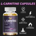 L-Carnitine Capsules 1500mg | Fat Burning Energy & Muscle Recovery Support 120pc