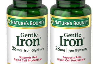 Nature’s Bounty Gentle Iron. Red Blood Cell Production. 28 mg. 90 Cap. Pack of 2