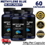 (PACK OF 3) Methylene Blue Capsules 5mg – USP Grade, 99.99% Purity, 60 Capsules