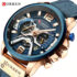 Men’s White Analog Watch Black Leather Band Arabic Number Quartz Business Watch