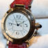 DKNY Womens Chronograph Glitz Watch, White Silicone Band, MOP Dial, Crystals