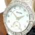 Relic ZR11904 Mother of Pearl Dial Crystal Accent Bezel Quartz Watch New Battery