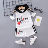 Nieuwe Zomer Pasgeboren Baby Meisje Kleding Kinderen Jongen Fashion Cartoon Hoodies Shorts 2 Stks/set Peuter PT040