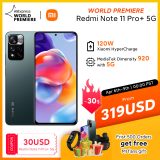 ãWorld PremiereãGlobal Version Xiaomi Redmi Note 11 Pro+ 5G Plus Smartphone 120W HyperCharge Dimensity 920 120Hz AMOLED 108MP