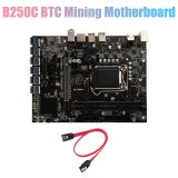 B250C BTC Mining Motherboard 12*PCIE to USB3.0 Graphics Card Slot LGA1151 Supports DDR4 DIMM RAM Computer Motherboard