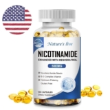 NATURE’S LIVE Nicotinamide Resveratrol 120 Capsules NAD Supplement