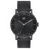 Vtg NAUTICA Day Date 40mm Mens Watch Black Dial Stainless NEW BATTERY