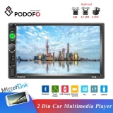 Podofo Universal 2 din Car Radio Mirror Link Car Multimedia Player bluetooth for radio Touch Screen Car play Autoaudio Car Stere