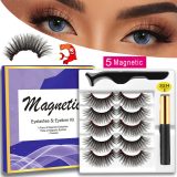 MB 5 Pairs Magnetic Eyelashes 5 Magnet 3D Mink Eyelashes Set With Eyeliner Tweezers Natural False Lashes Faux Cils Magnetique