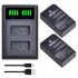 2Pcs EN-EL11 NP-BY1 Batteries + LCD USB Charger for NP-BY1 EN-EL11 LI-60B DLI-78 and Nikon Coolpix S550 S560 and Sony HDR-AZ1