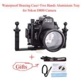 Meikon 60m/195ft Underwater Camera Housing Case for Nikon D800+Two Hands Aluminium Tray,Diving Equipment Waterproof Camera Bags