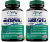 2 PACK (60 DAY SUPPLY) OMEGAWELL, HIGH POTENCY OMEGA 3 FISH OIL COATED SOFT GELS