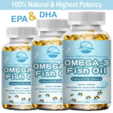 Omega 3 Fish Oil 3x Strength 3600mg EPA & DHA Highest Potency 10/60/120 Capsules